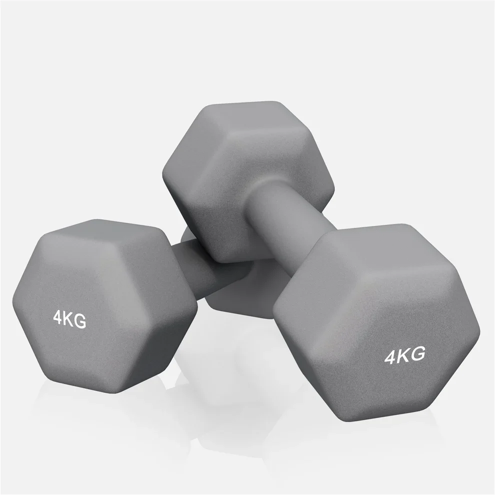 Neopreenikäsipainot 4 kg, 2 kpl, harmaa