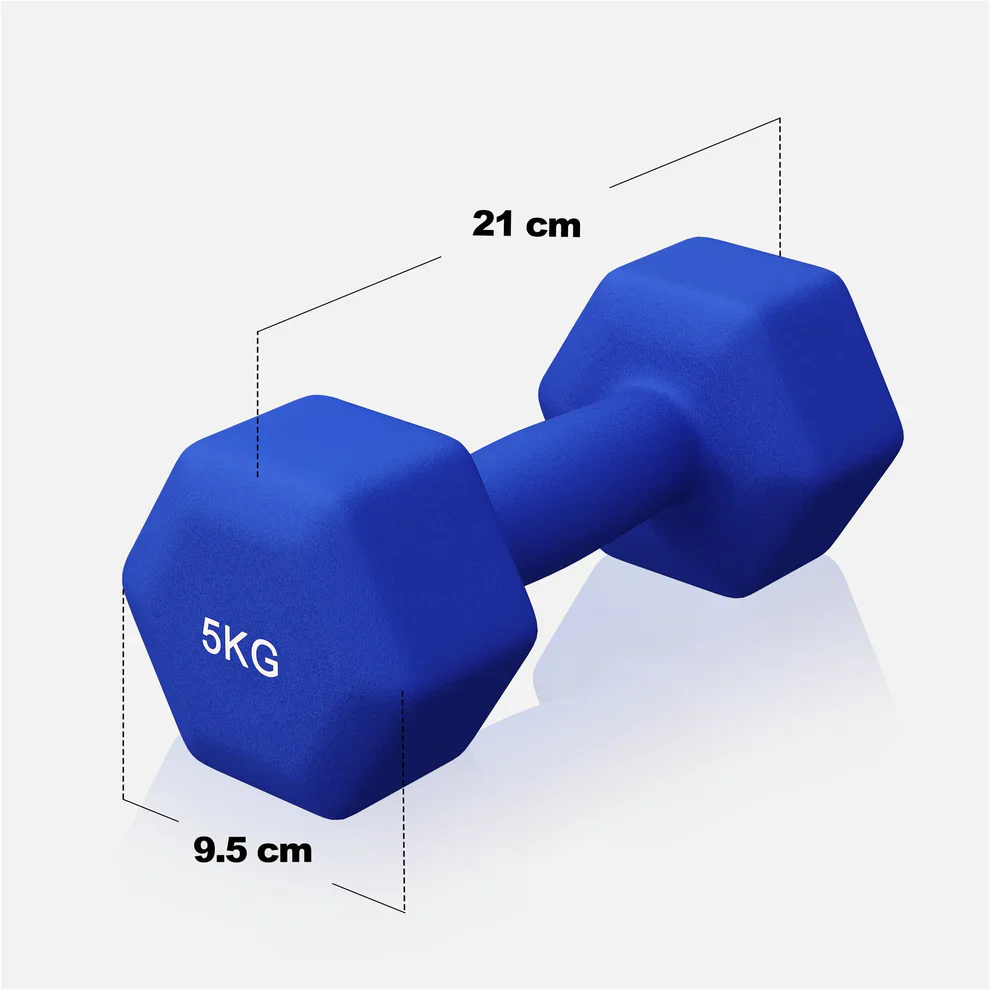 Neopreenikäsipainot 5 kg, 2 kpl, laivastonsininen - Image 3
