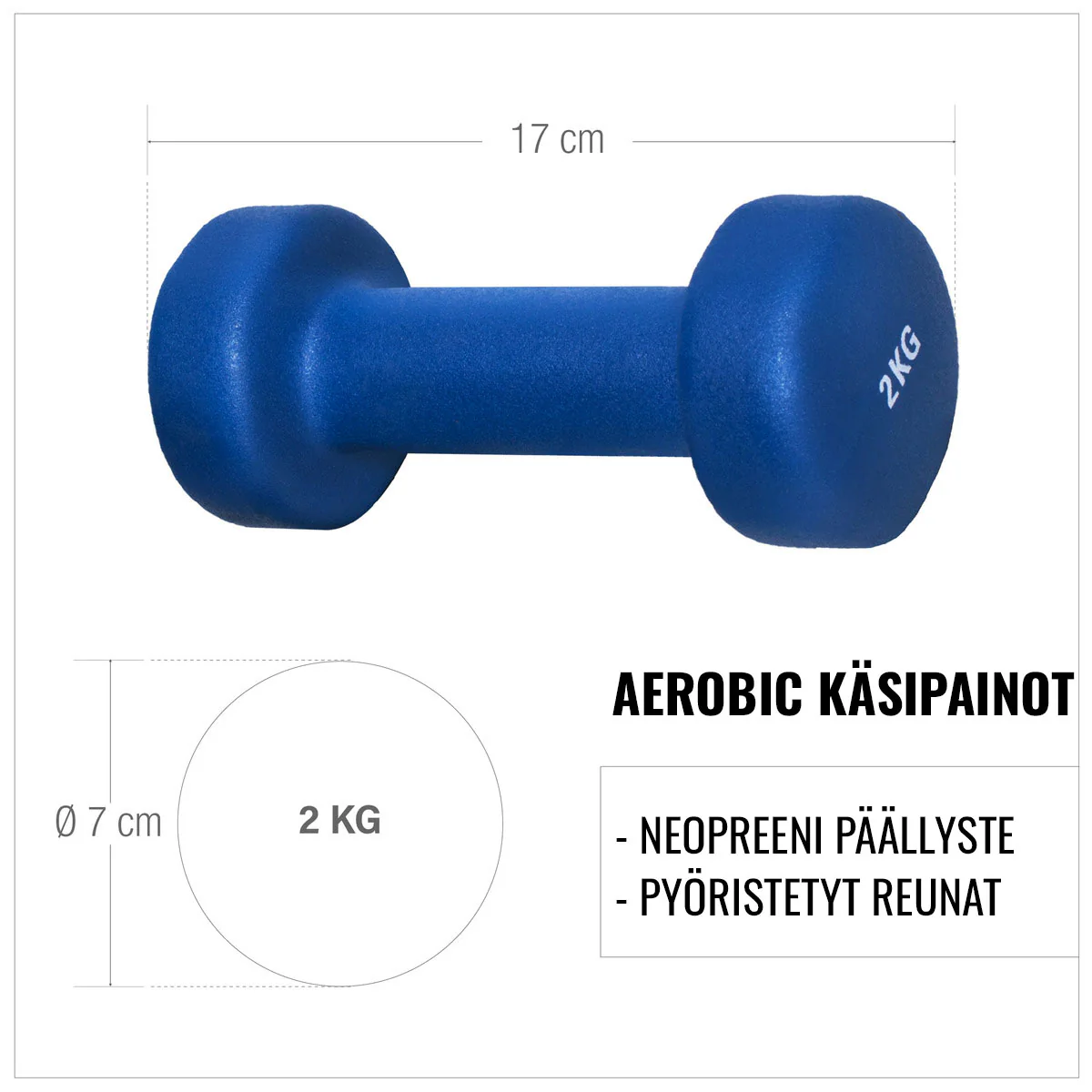 Vinyylikäsipainot valurautaytimellä 2 kpl - Image 10