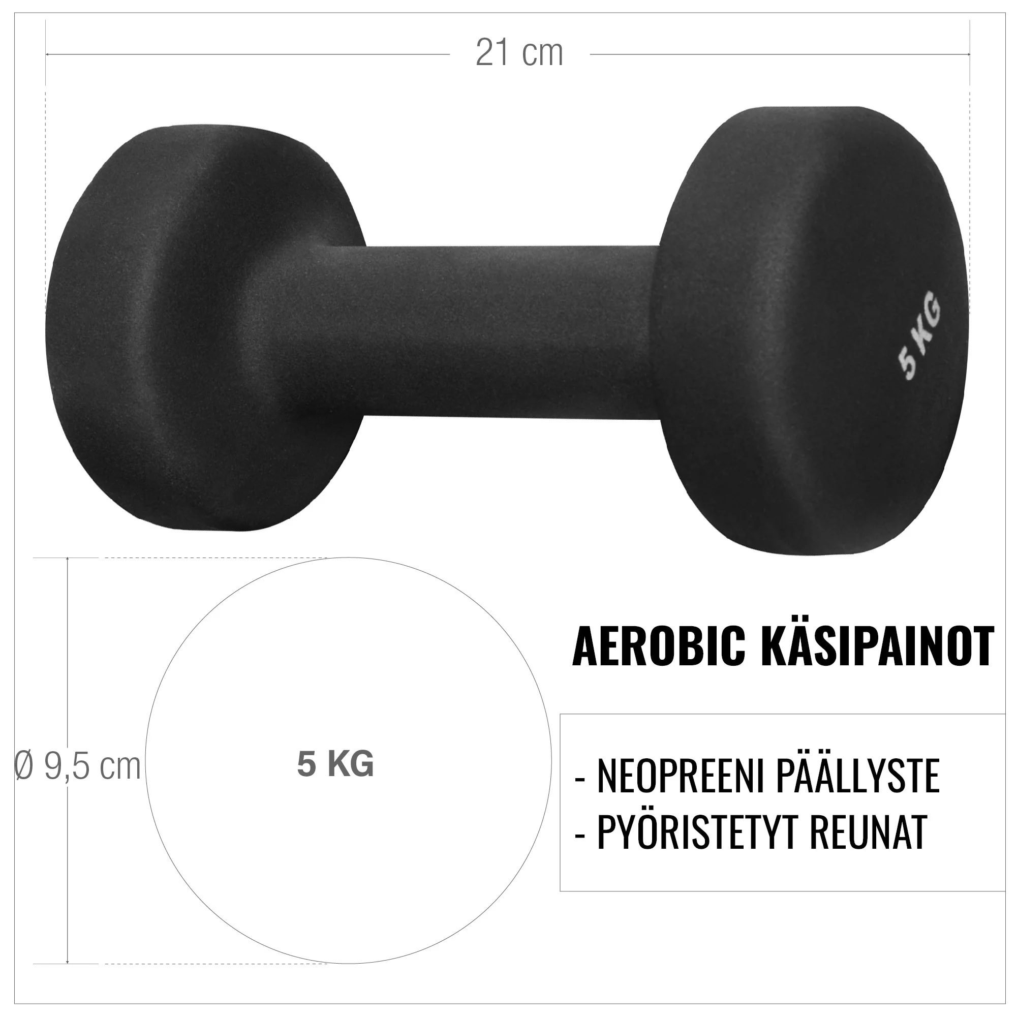 Vinyylikäsipainot valurautaytimellä 2 kpl - Image 11