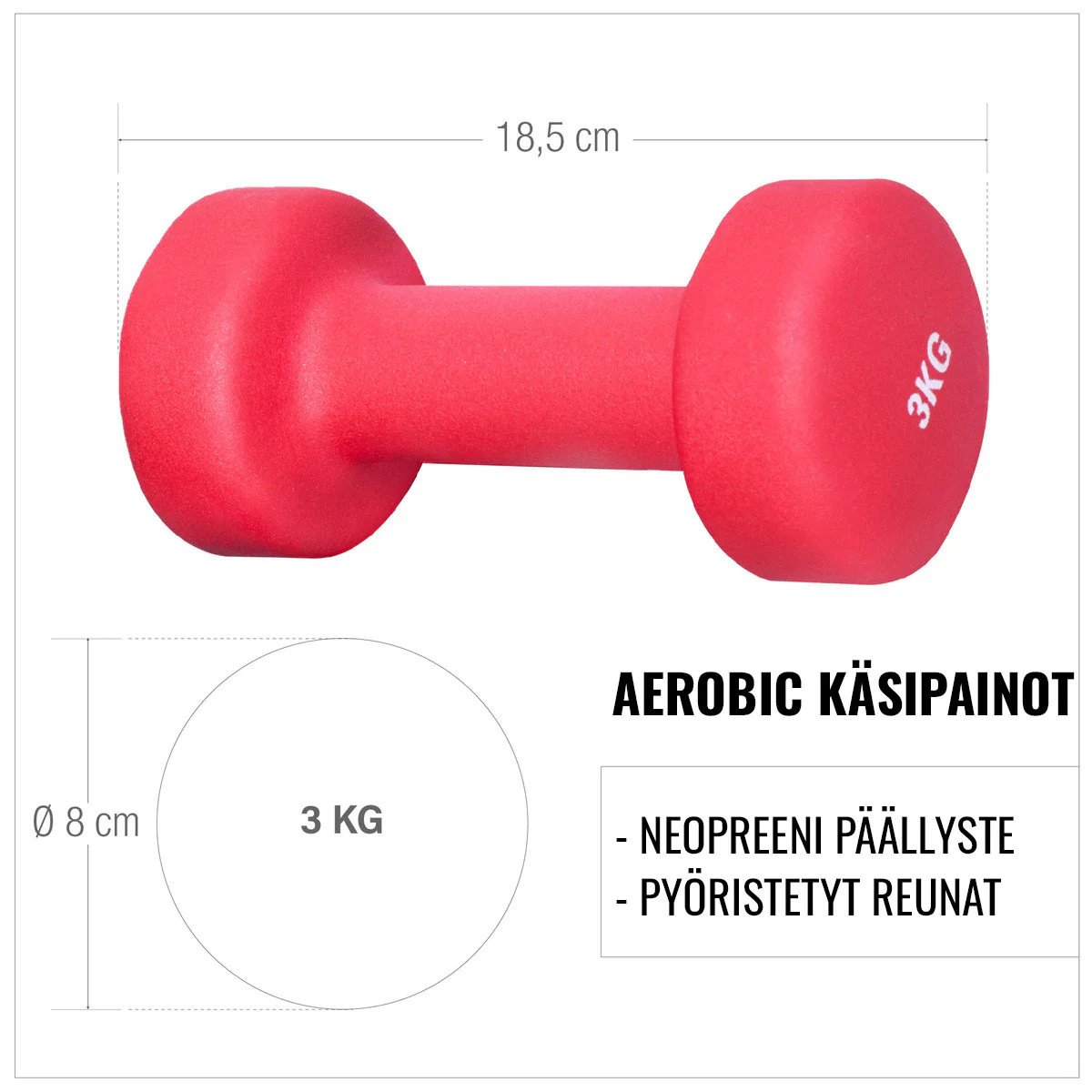 Vinyylikäsipainot valurautaytimellä 2 kpl - Image 12