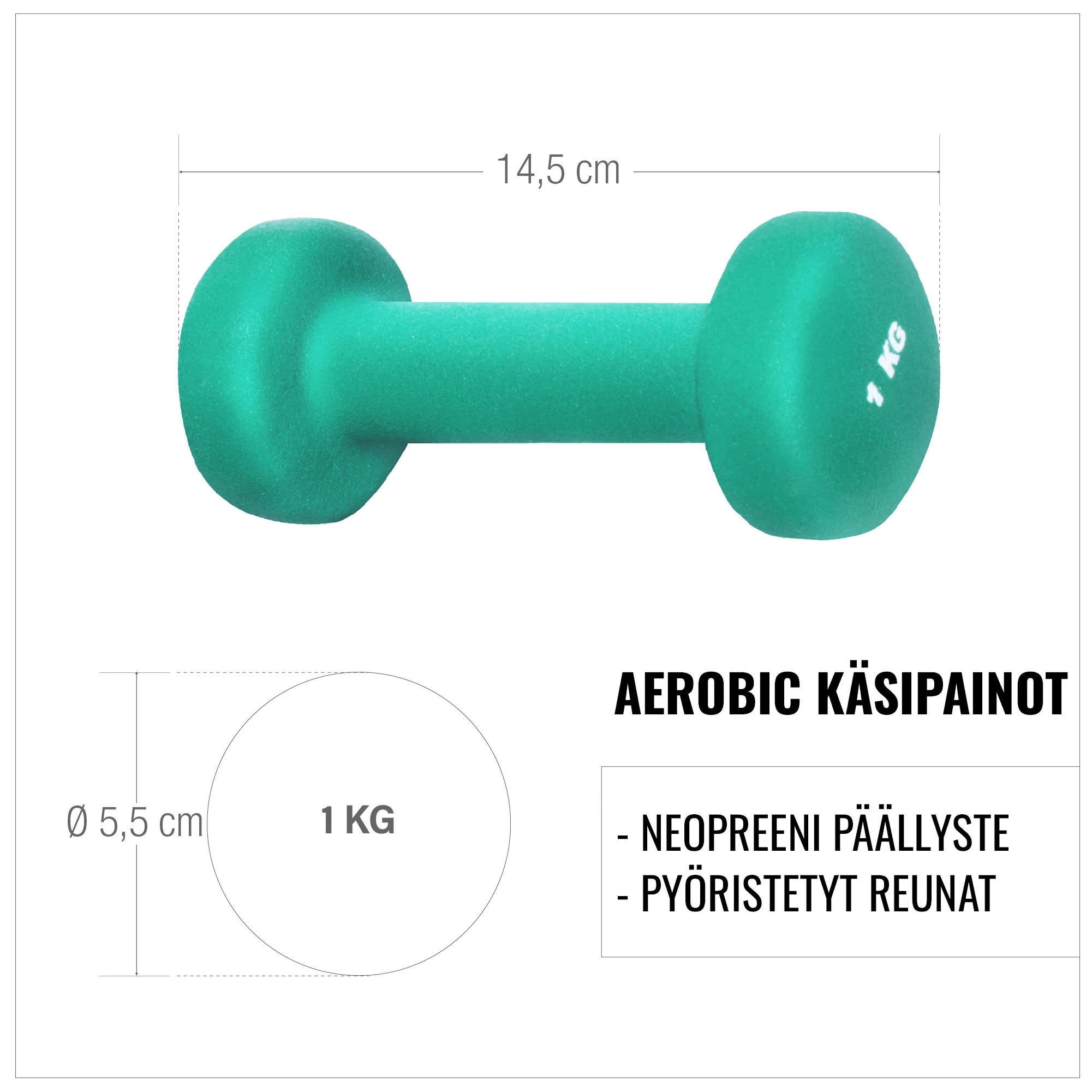 Vinyylikäsipainot valurautaytimellä 2 kpl - Image 9
