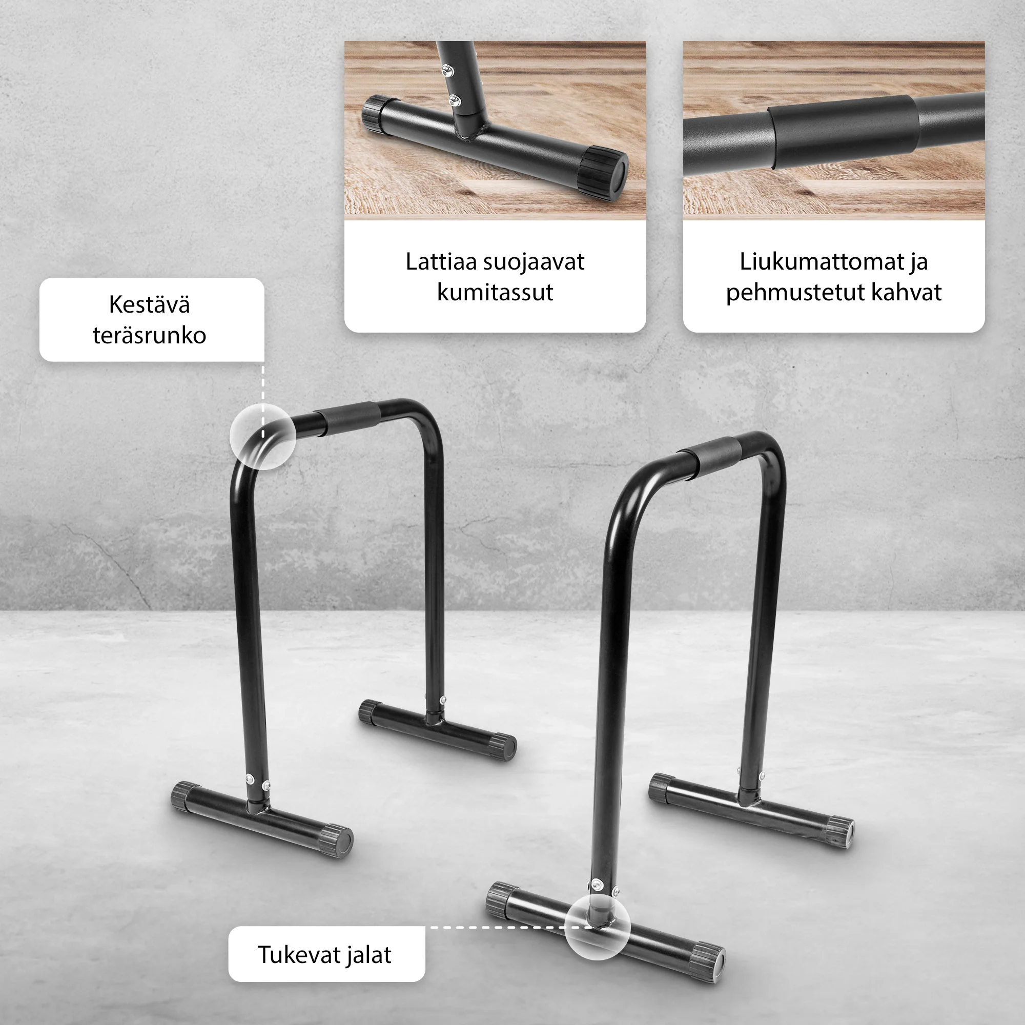 Dippitelineet / nojapuut kotiin 73 cm kehonpainotreeniin - Image 4