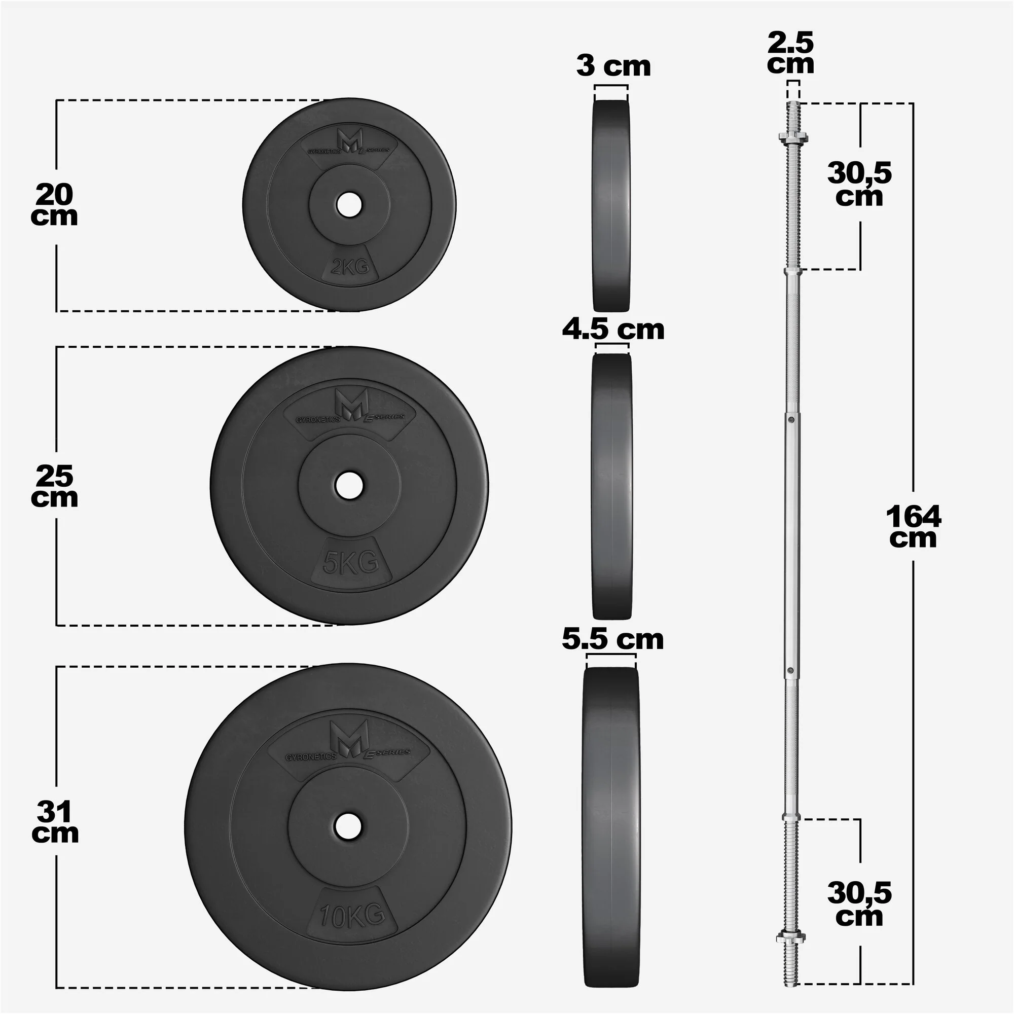 Levytankosetti 60 kg suoralla tangolla - Image 6