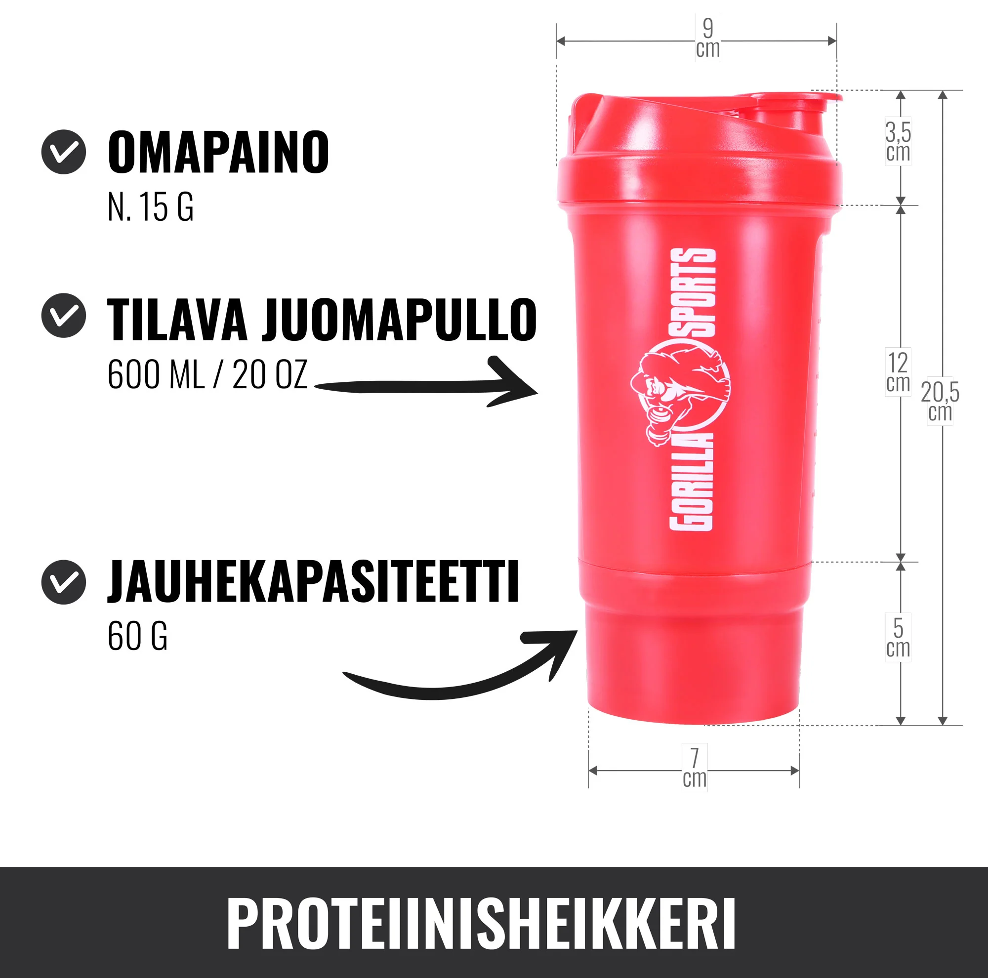 Shaker jauhelokerolla 500 ml - Image 18