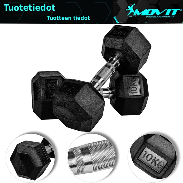 Hexagon-käsipainopari 4–60 kg kumipinnoitteella - Image 14