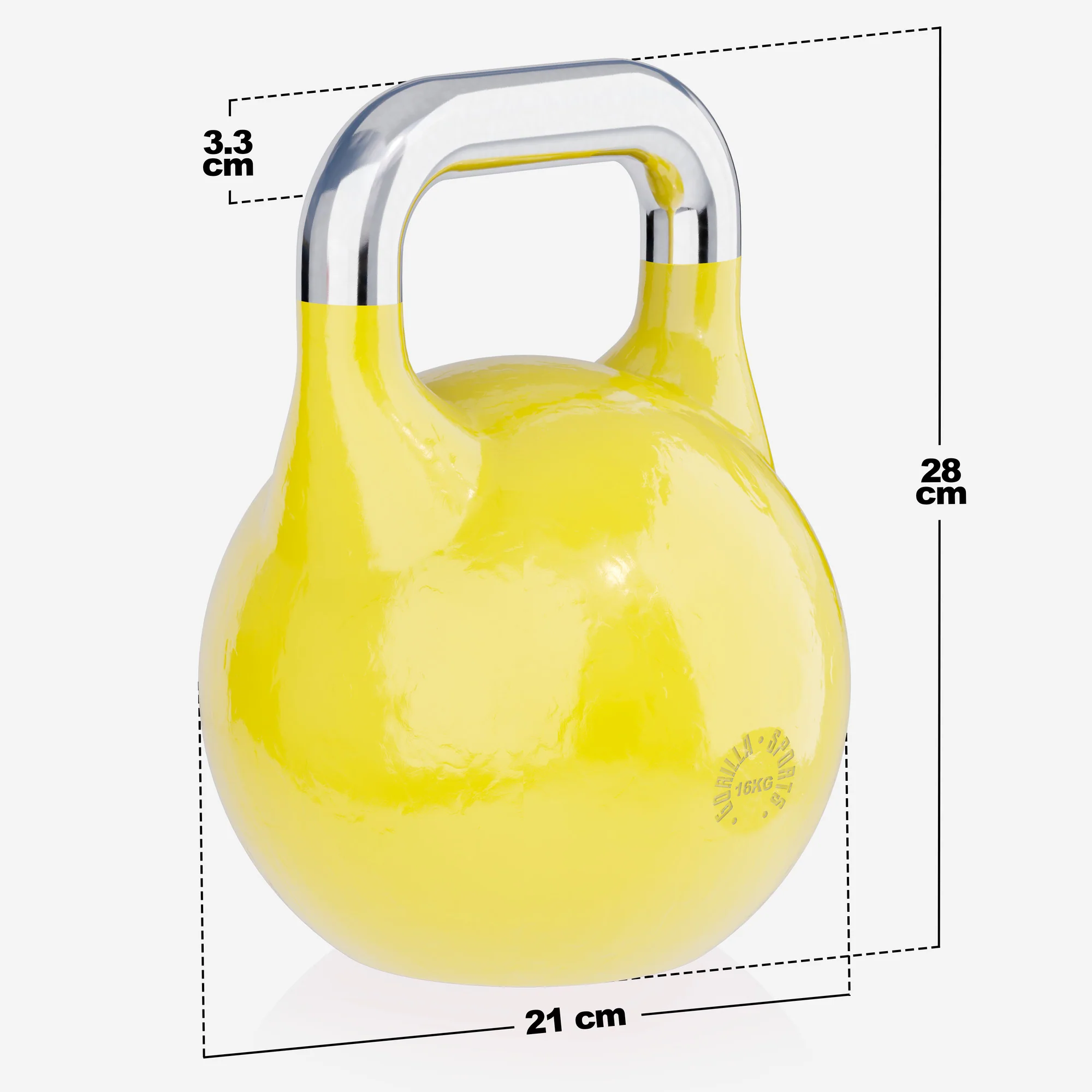 Kisakahvakuula 16 kg, keltainen, valettu teräs - Image 7