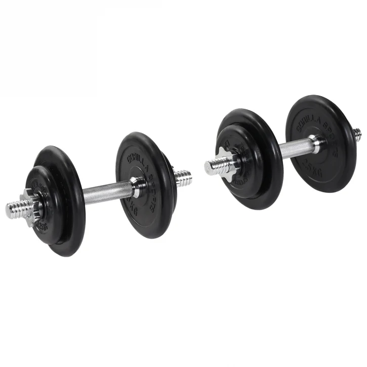 Kumipinnoitettu käsipainosetti 20 kg