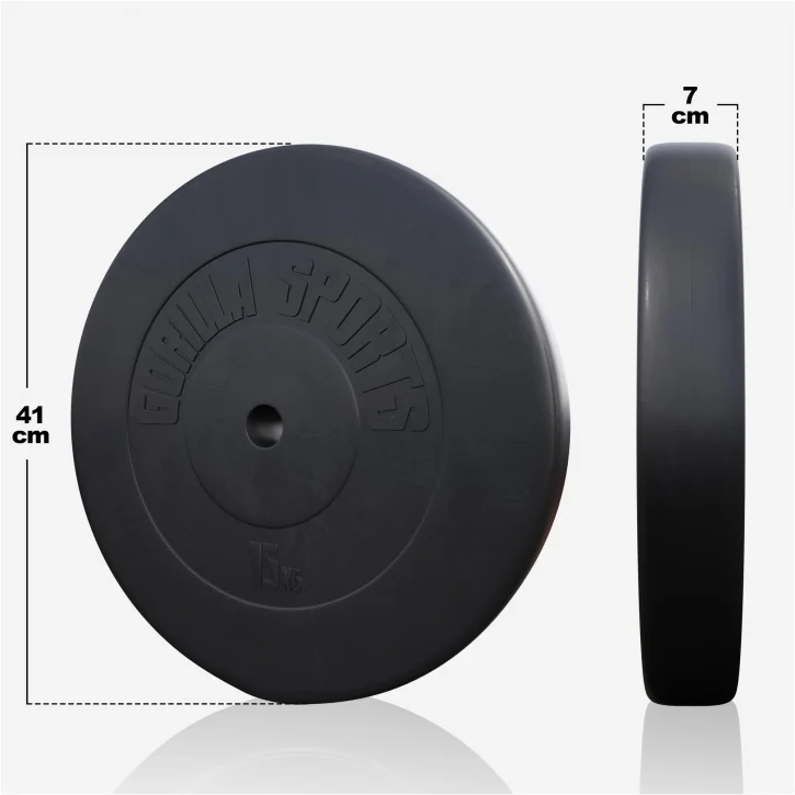 Vinyylinen levytankosarja 130 kg tangolla ja käsipainoilla - Image 4