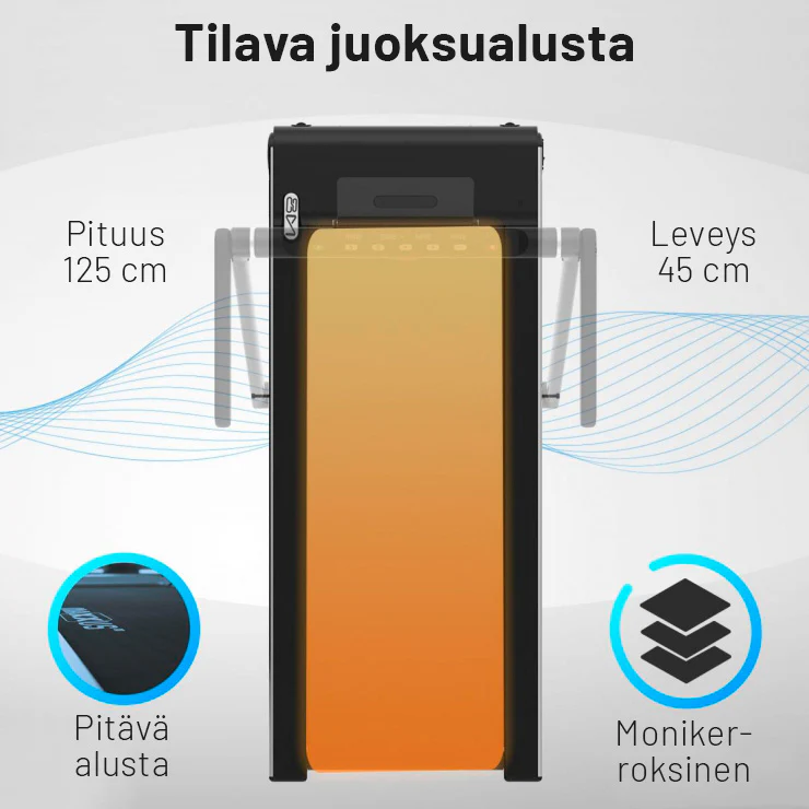M8 kokoontaitettava juoksumatto, hopea - Image 8
