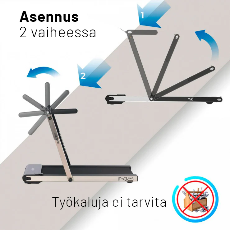 M8 kokoontaitettava juoksumatto, punainen - Image 9