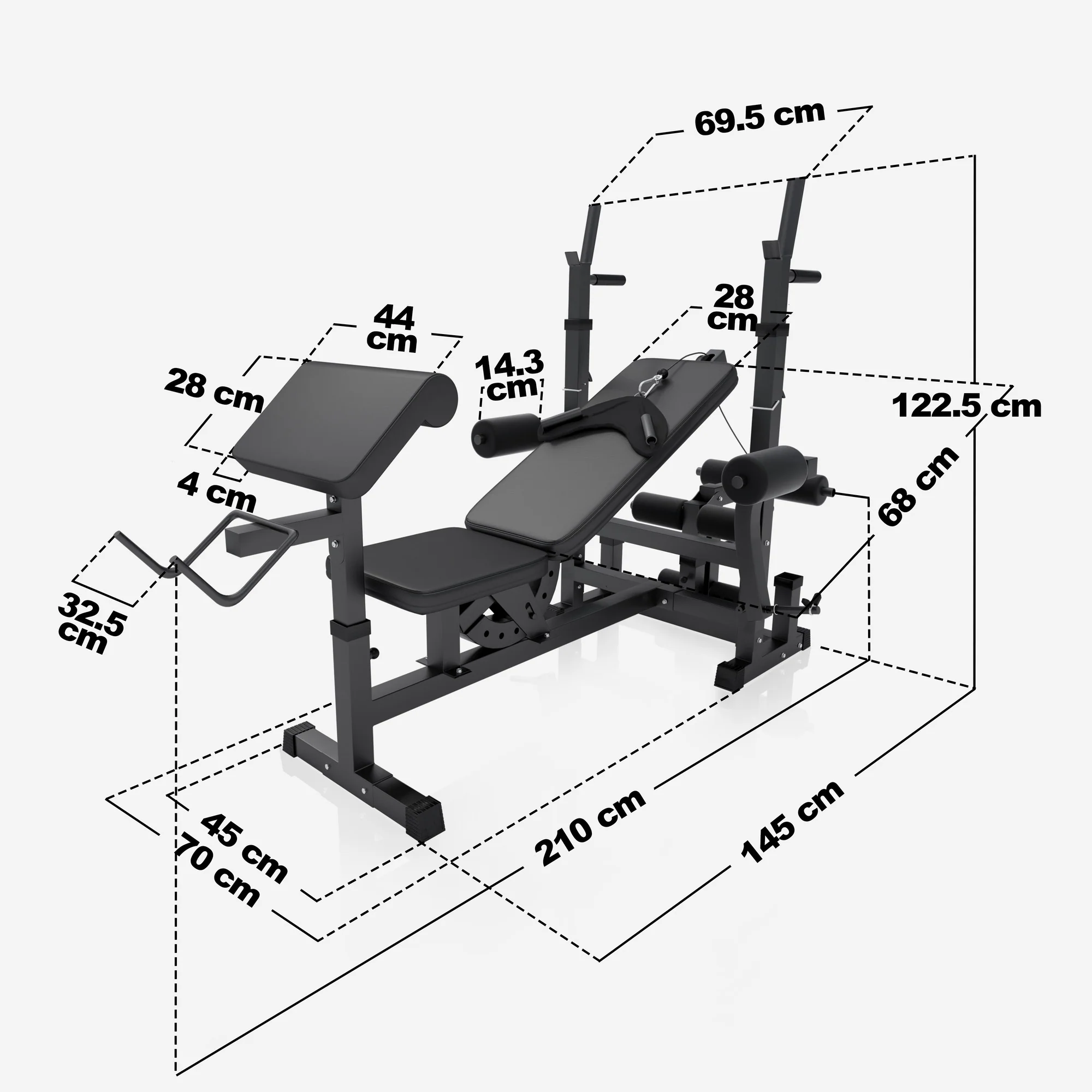 Monitoiminen treeniasema + levytankosarja 108 kg - Image 11