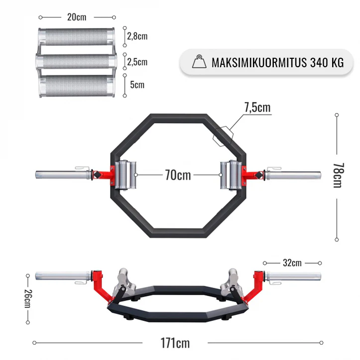 Multi Grip Trap Bar 50 mm jousilukoilla - Image 5