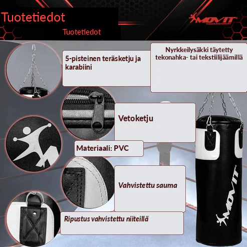 Nyrkkeilysetti 25 kg – nyrkkeilysäkki, 12 oz hanskat ja käsisiteet - Image 5