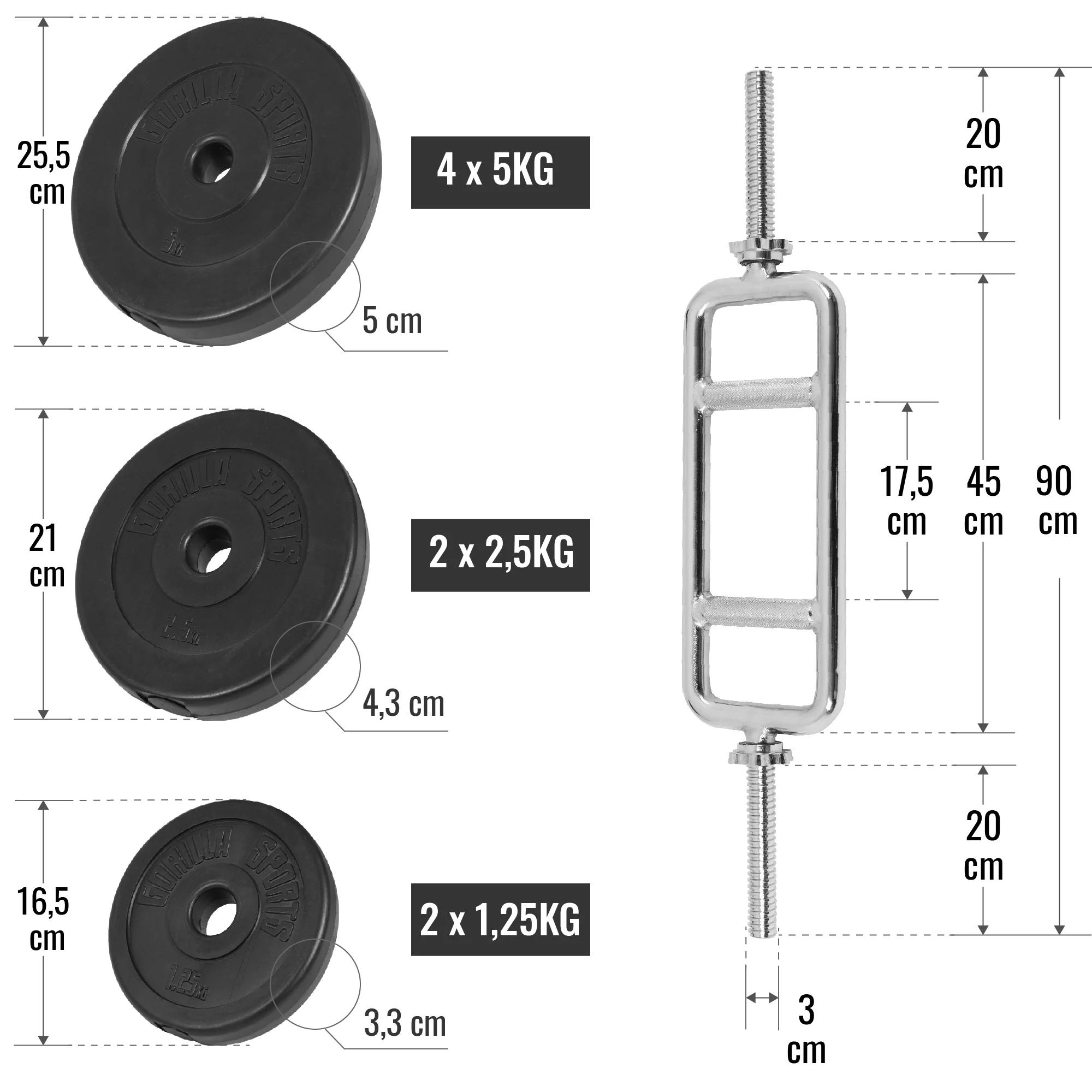Ojentajatankosetti 35 kg vinyylipainoilla - Image 5