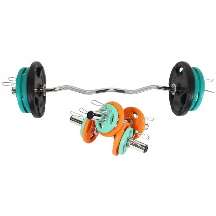 Olympia EZ-mutkatanko- ja käsipainotankosetti 75 kg - Image 2