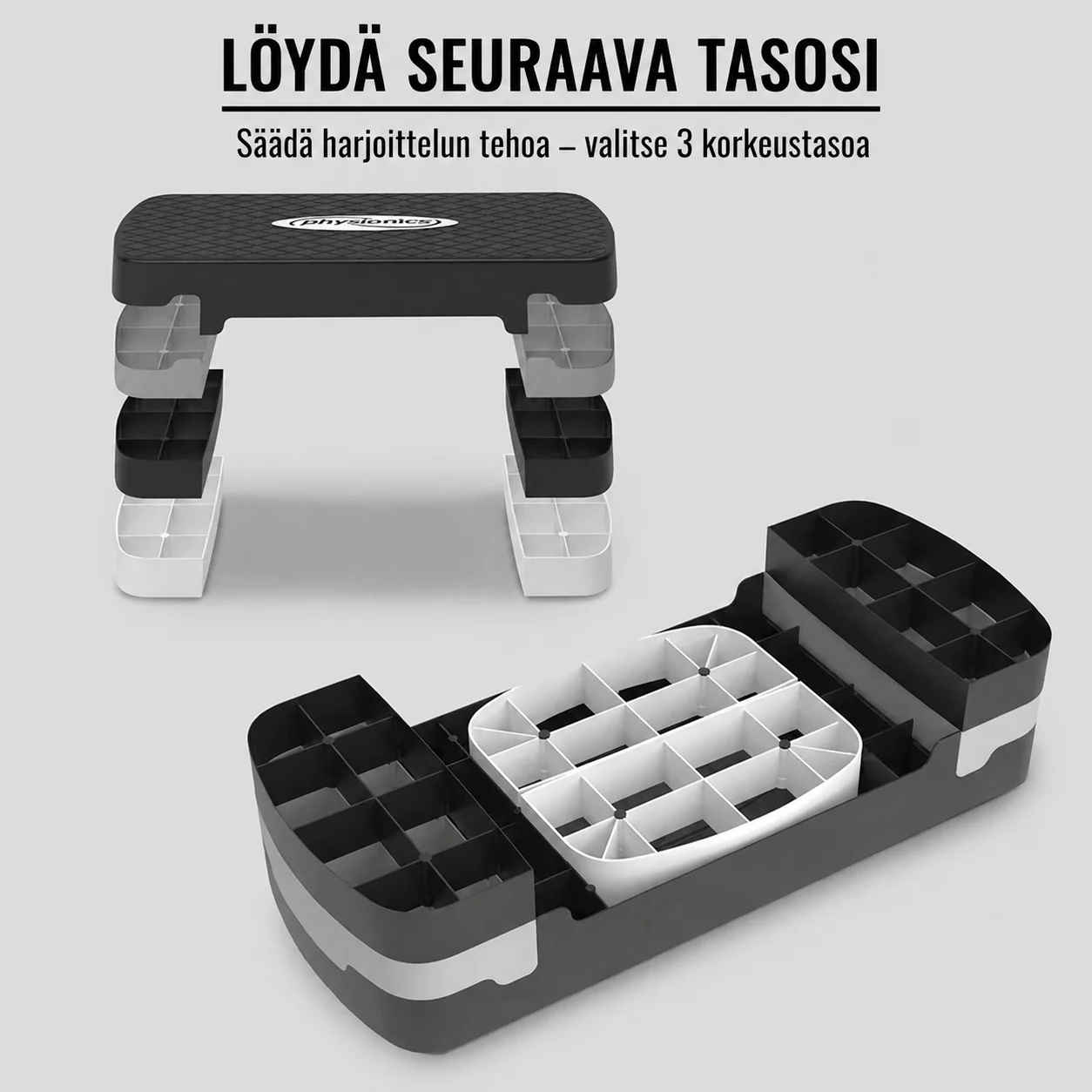 Korkeussäädettävä aerobic steppilauta 3 tasoa - Image 4