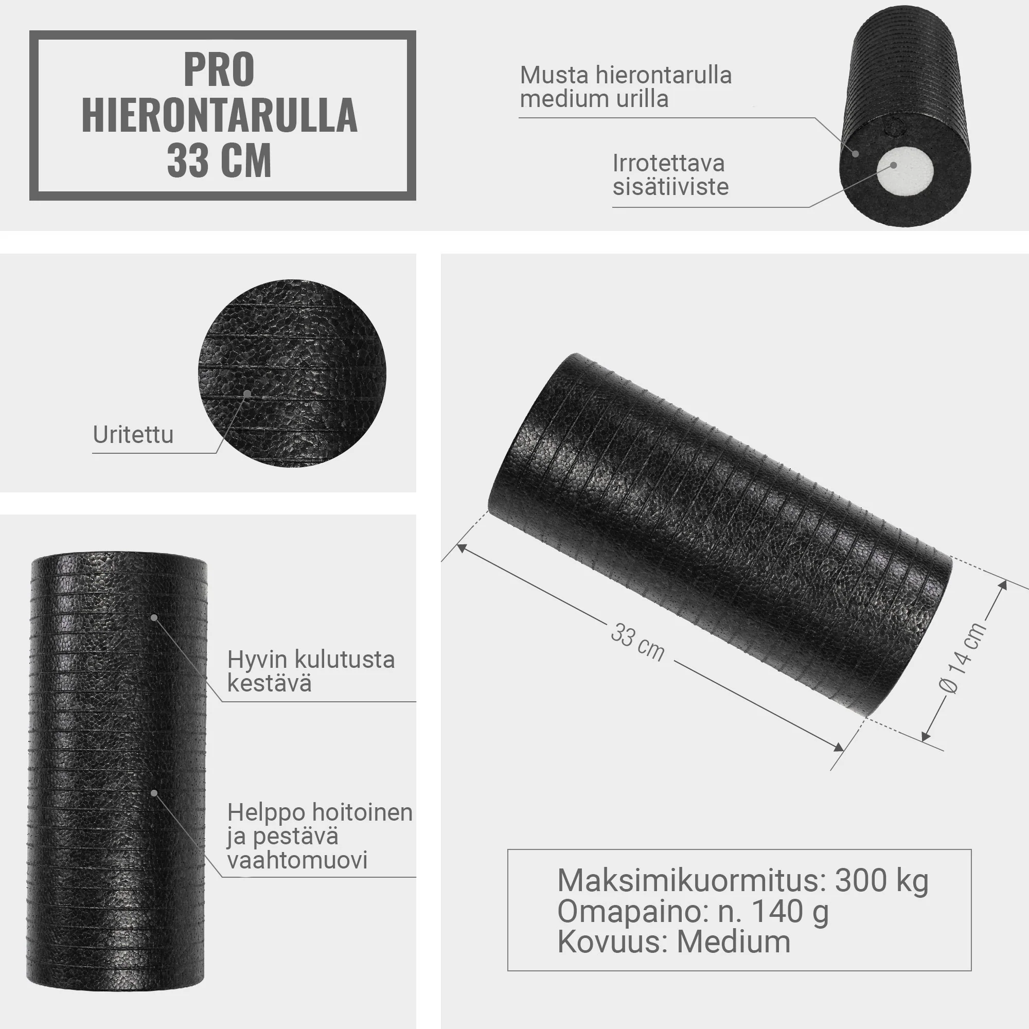 Pilatesrulla PRO 33 x 14 cm - Image 8