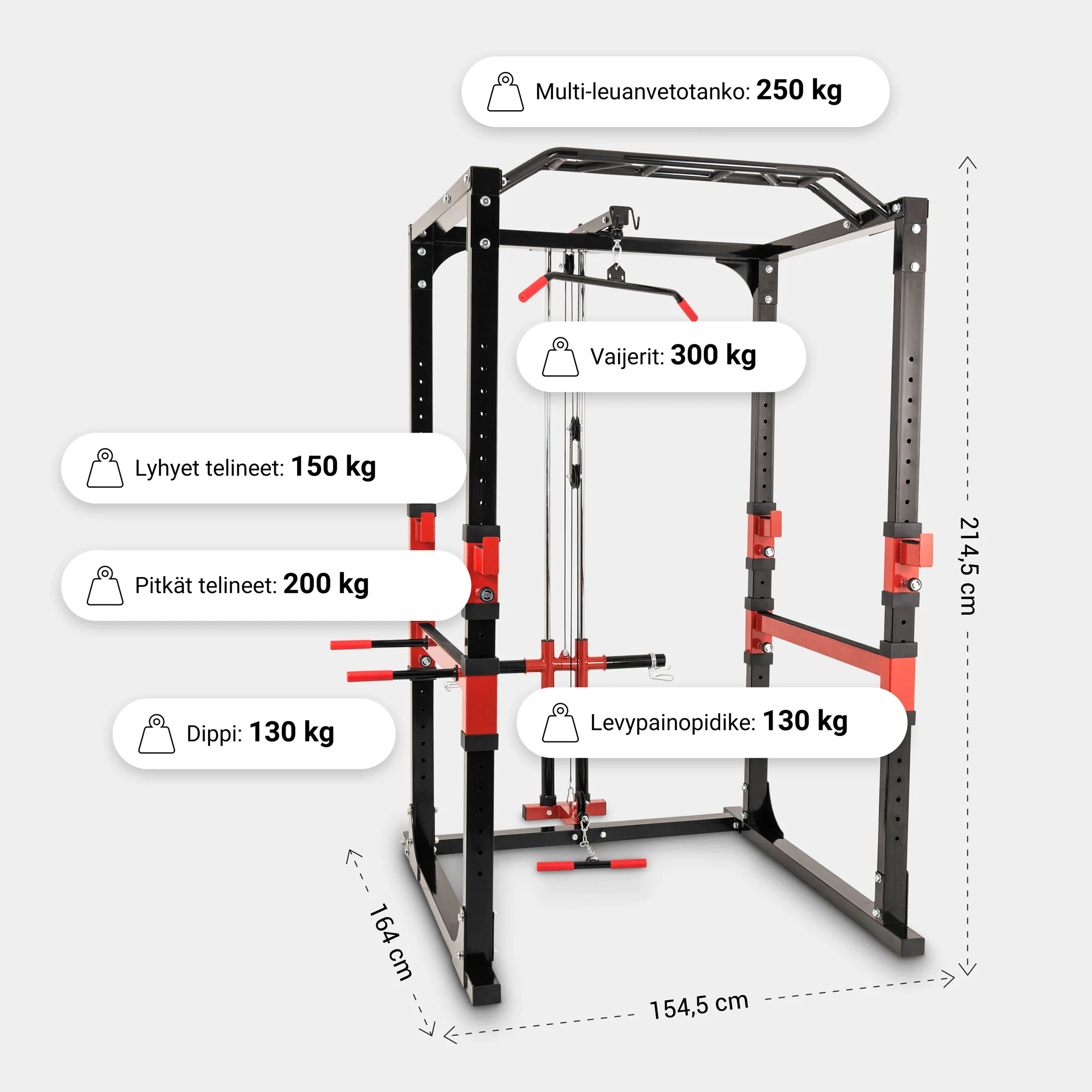 Power Rack kyykkyhäkki ala- ja ylätaljalla - Image 2