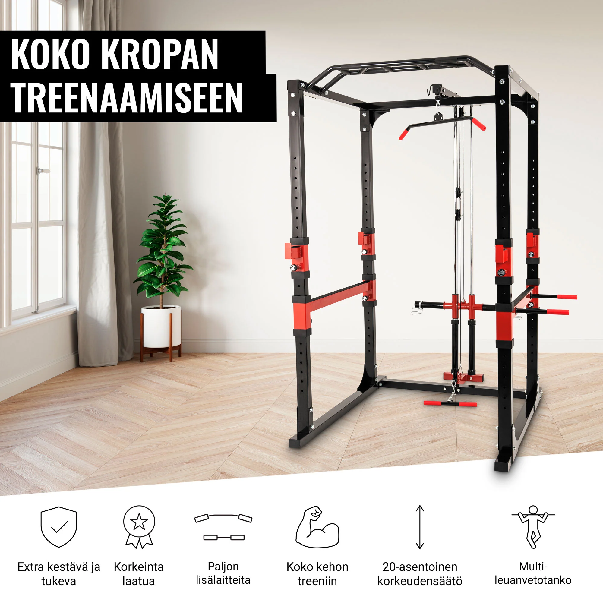Power Rack kyykkyhäkki ala- ja ylätaljalla - Image 3