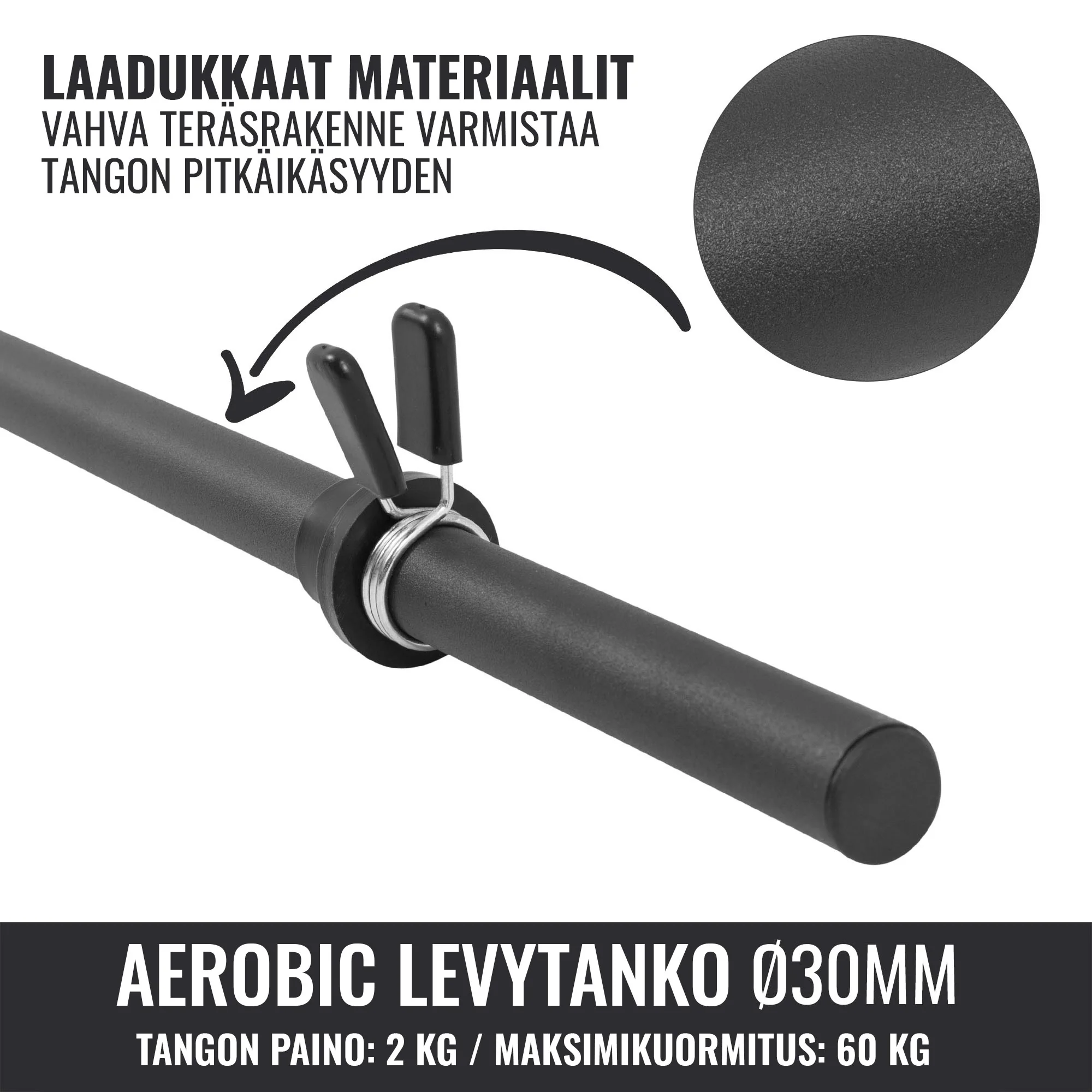Aerobic-/pump-tanko 130 cm – jousilukoilla, musta - Image 9