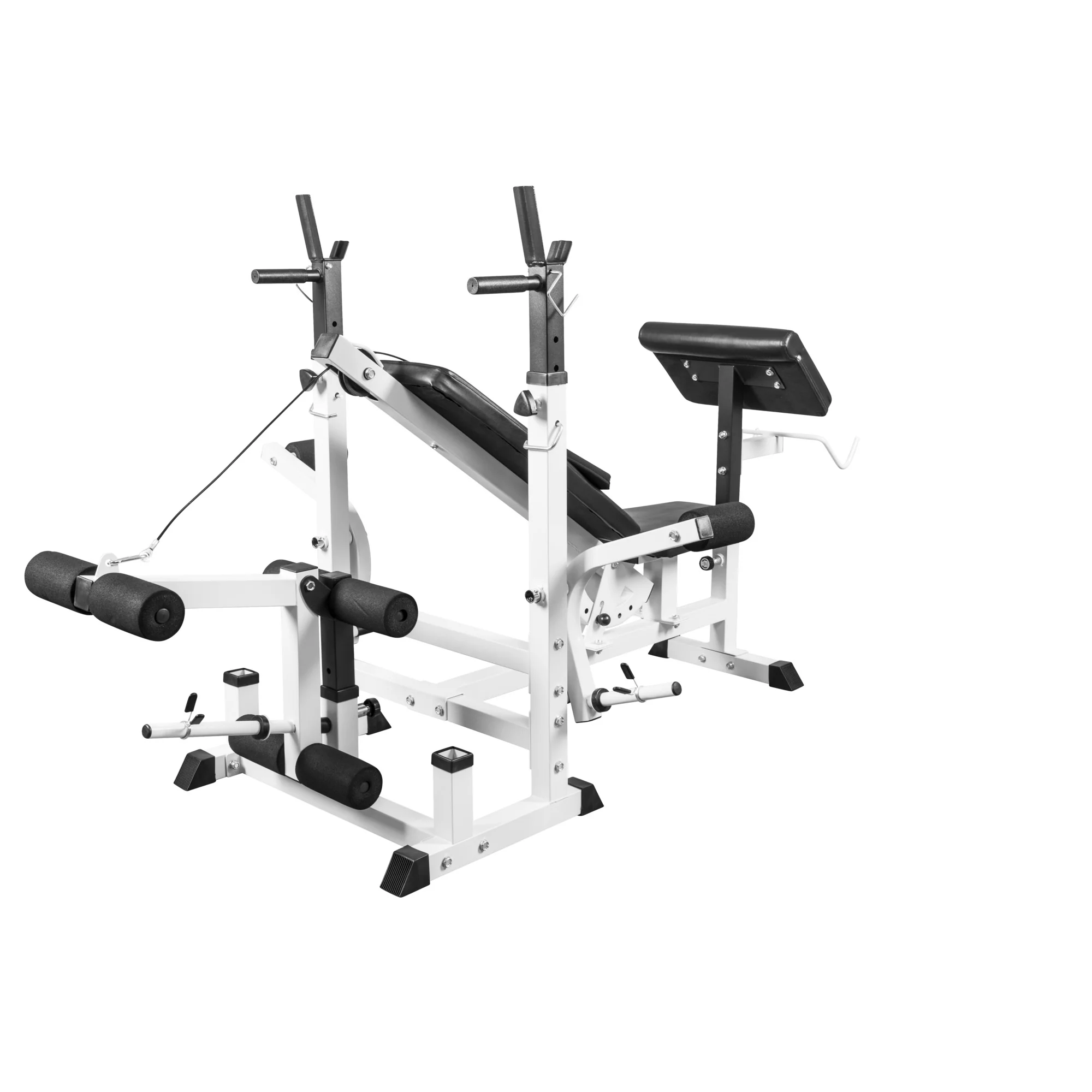Säädettävä monitoimipenkki max 280 kg, valkoinen - Image 15