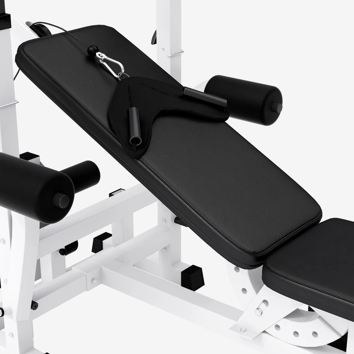 Säädettävä monitoimipenkki max 280 kg, valkoinen - Image 7