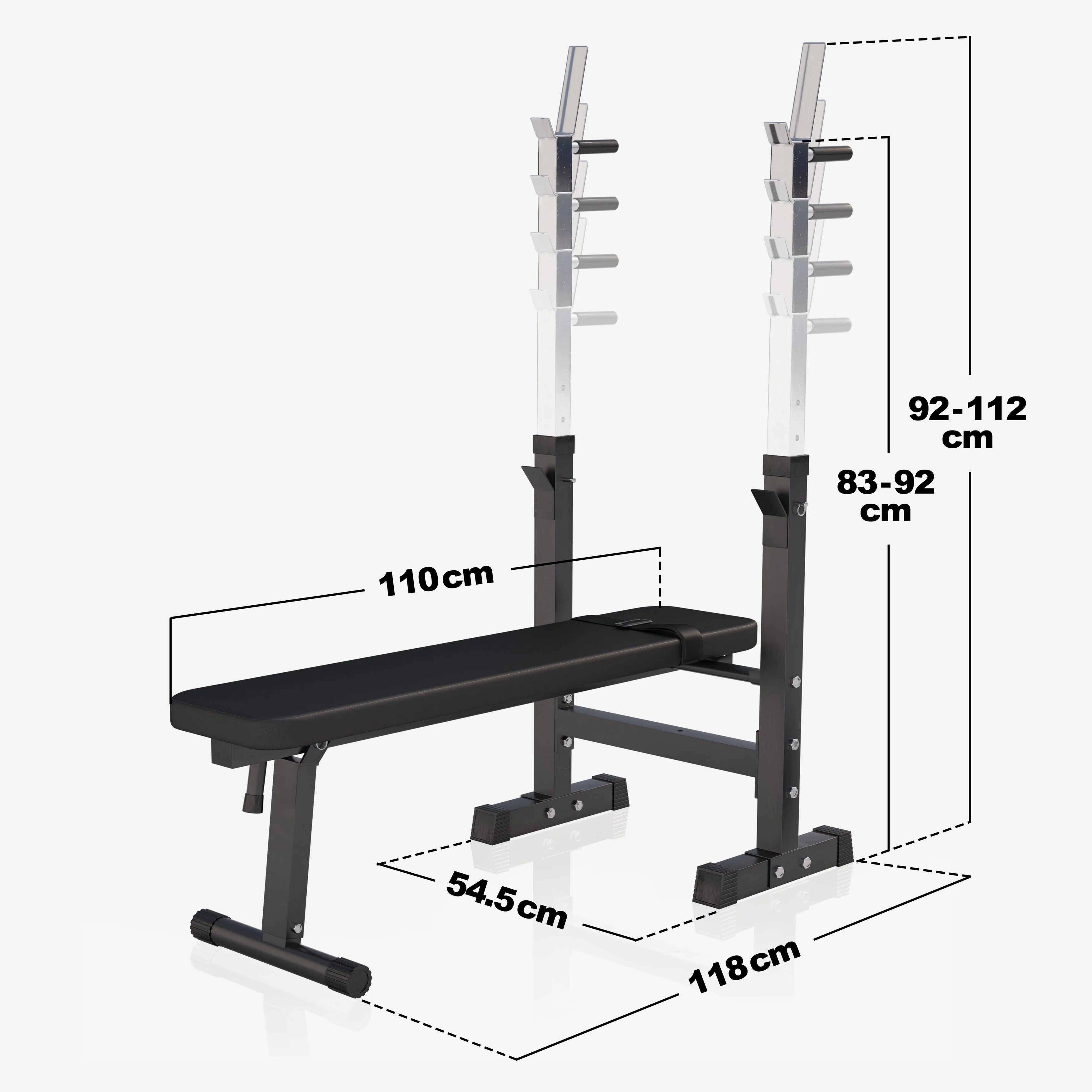 Säädettävä painonnostopenkki ja 40 kg levytankosarja - Image 9