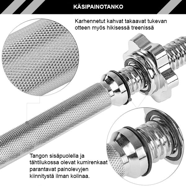 Säädettävä valurautakäsipaino 10–30 kg, 30 mm - Image 4