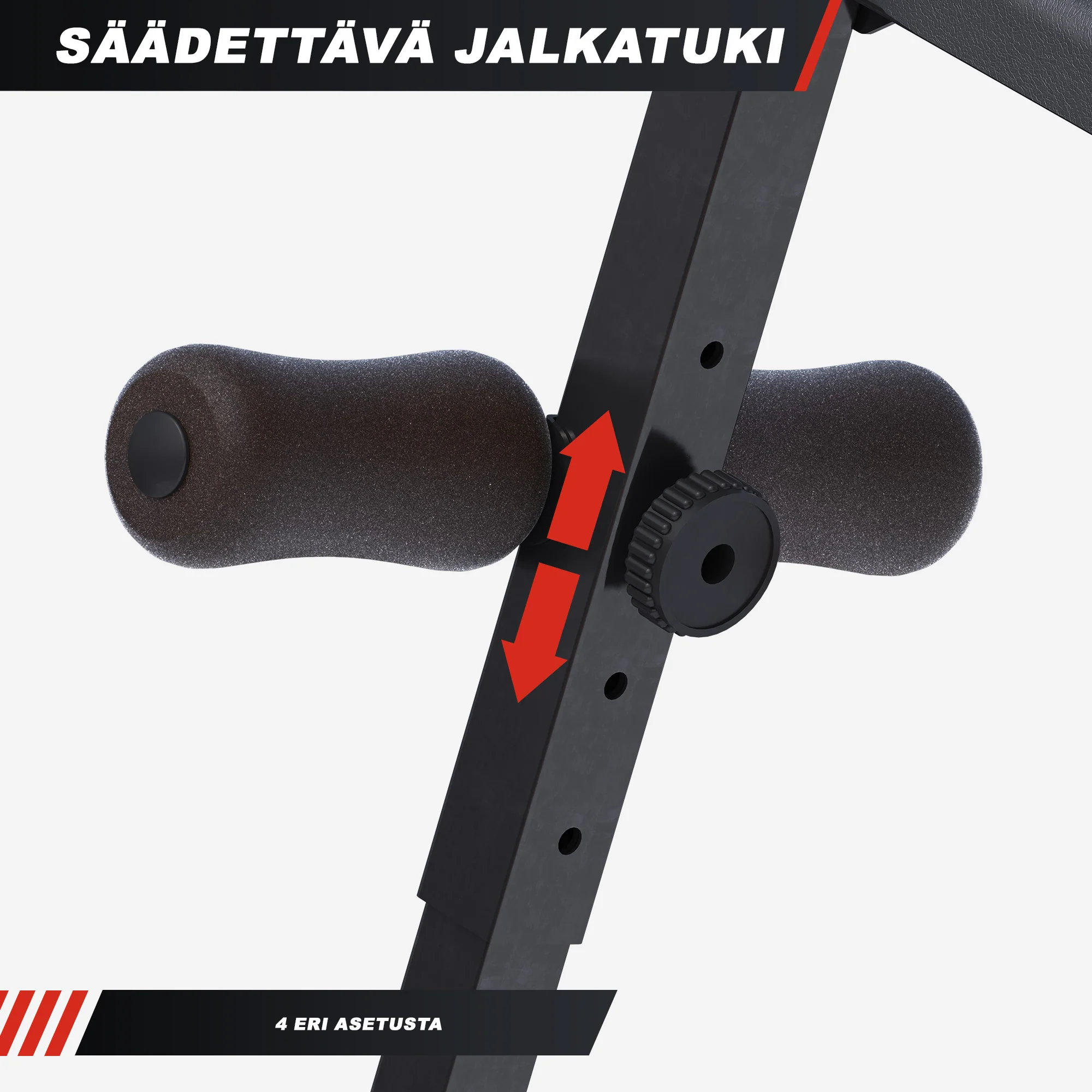 Säädettävä vatsalihaspenkki pehmusteella, musta - Image 6