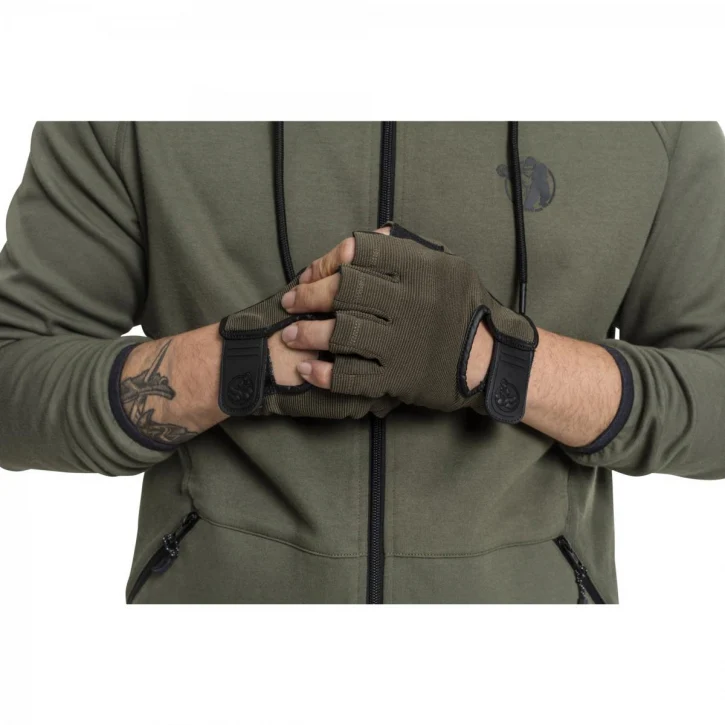 Treenihanskat S–XL, kangas/nahka, khaki - Image 6