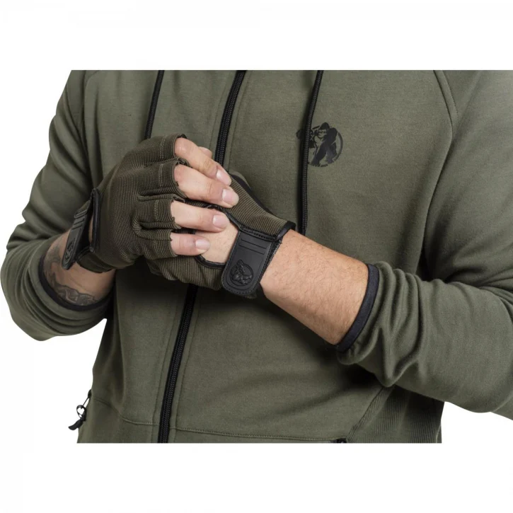 Treenihanskat S–XL, kangas/nahka, khaki - Image 8