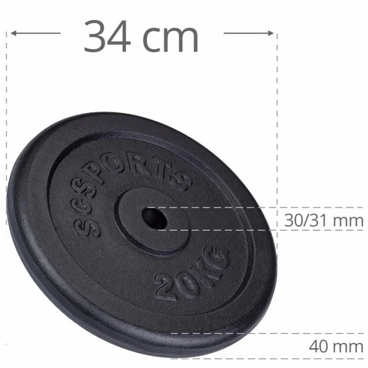 ScSPORTS valurautainen levypaino 20 kg, 30 mm - Image 4