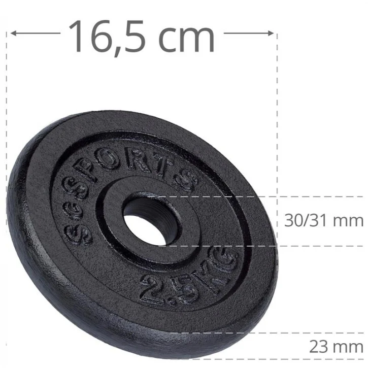 ScSPORTS levypainot 4 x 2,5 kg, 30 mm - Image 6