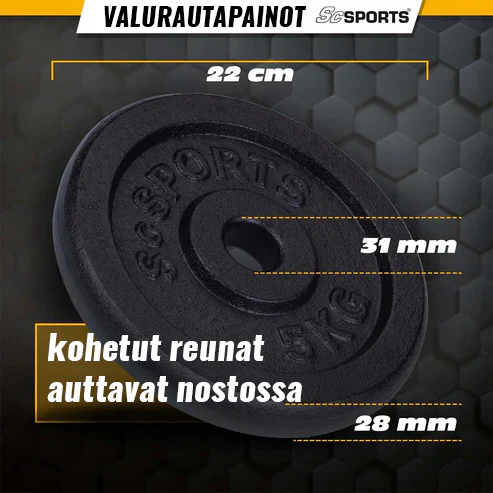 Valurautainen levypainosetti 30/31 mm 10–40 kg - Image 6