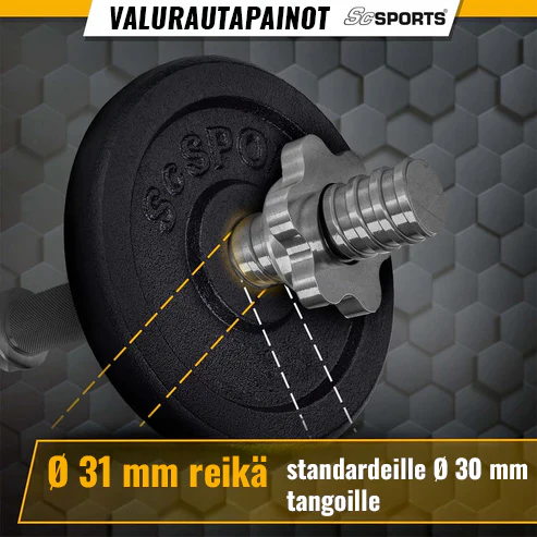 Valurautaiset levypainot 30/31 mm, 20–120 kg - Image 11