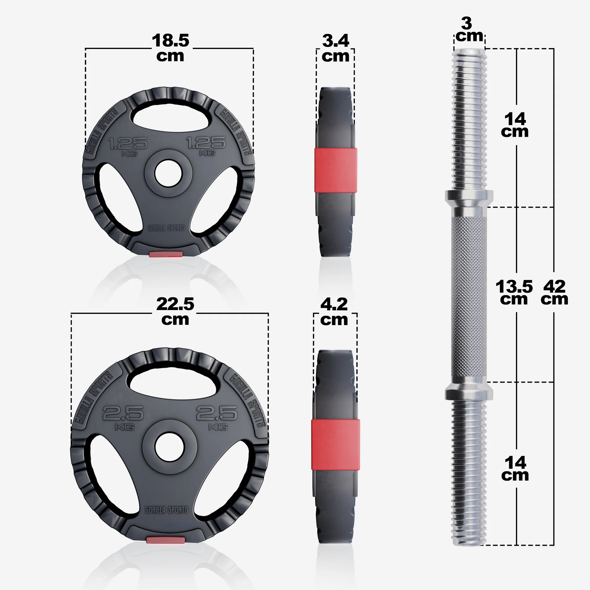 Vinyyli Tri Grip käsipainosetti 30 kg, 30mm - Image 8